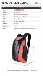 Plecak motocyklowy Motocentric / Czarny